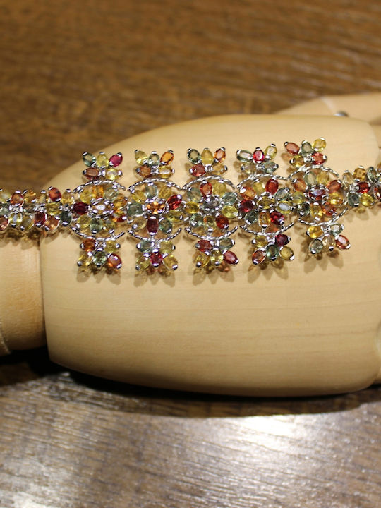 Silver Bracelet Natural Sapphires Certificate 1