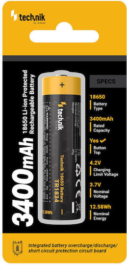 Modee Lighting Wiederaufladbare Batterie 18650 Li-Ion 3400mAh 3.7V