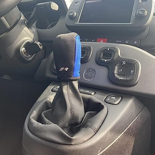 Simoni Racing Cover for Shift Knob Gear Knob Cover Κάλυμμα Ταχυτήτων (Μαύρο/Μπλε Μικροφίμπρα) Universal Blue SRGKCB