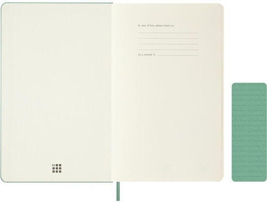 Moleskine Notebook Notepad 120 Sheets with White Pages with Hard Cover and Rubber Band Green