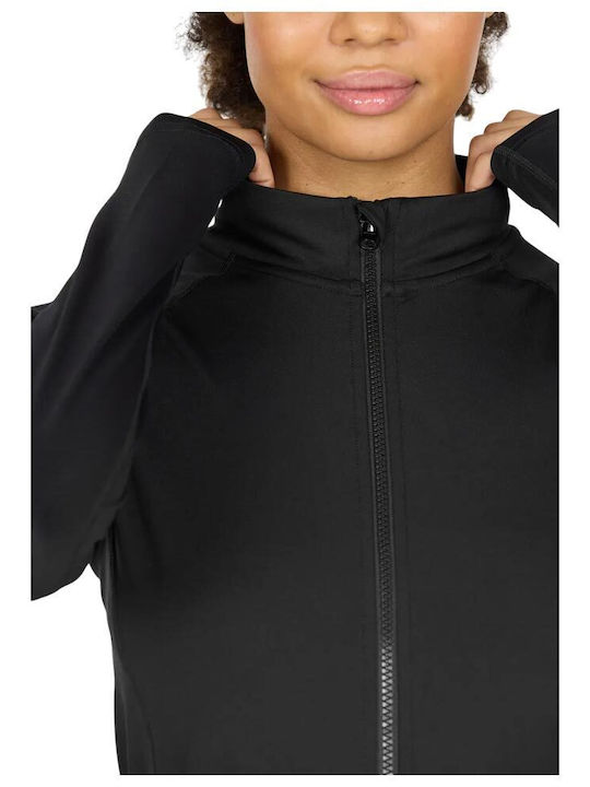 Bluza Damă Neagră cu Fermoar