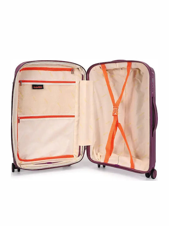Amber Forecast Hard Travel Suitcases Purple with 4 Wheels Set of 3 Pieces