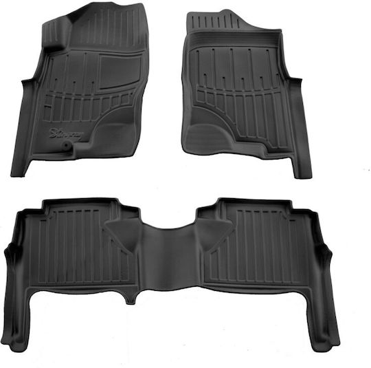 Nissan Navara D40 05>10 Pathfinder III R51 05>10 Car Mats Rubber Raised Sides Fastenings 2 Pieces