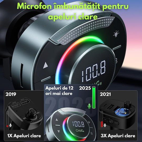 FM Transmitter Autovehicul cu Type-C / USB