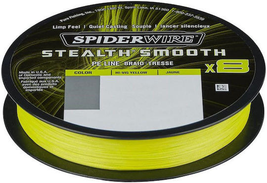 Spiderwire Stealth Smooth X8 Κίτρινο Νήμα 300 Μ 0,15 Χιλ 16,5 Κιλά
