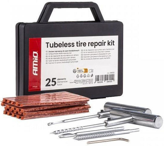 Kit Reparare Anvelope Tubeless 25 Bucăți Amio-04692