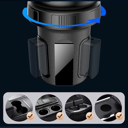 Yesido 3in1 Car Cup Holder C180 Adjustable Rotation Base Storage Expansion Easy Installation Firmly Fixed Black