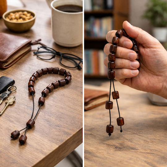 Panora Worry Beads Made of Brown Wood