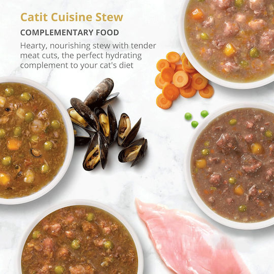 Catit Catit Nasses Katzenfutter Dose mit Fisch, Gemüse, Thunfisch, Muscheln, Shrimps und Kürbis 95g