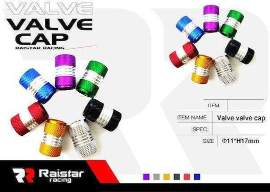 Raistar Capace de Valvă pentru Anvelope Auto Roșu 4buc