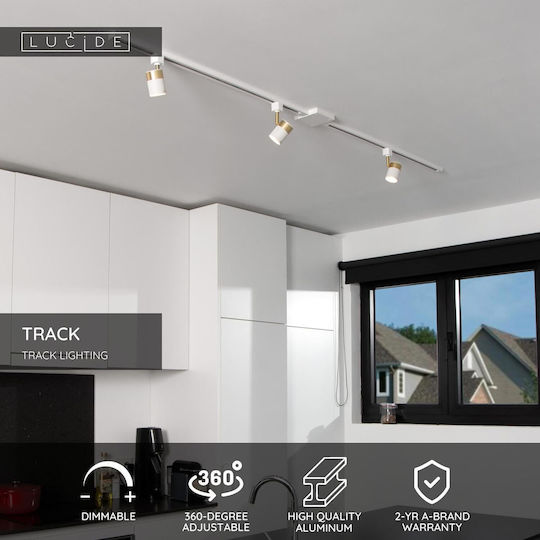 Lucide Lightning Floris Μονό Σποτ με Ντουί GU10 σε Λευκό Χρώμα Lucide Lightning Floris Μονό Σποτ με Ντουί GU10 σε Λευκό Χρώμα