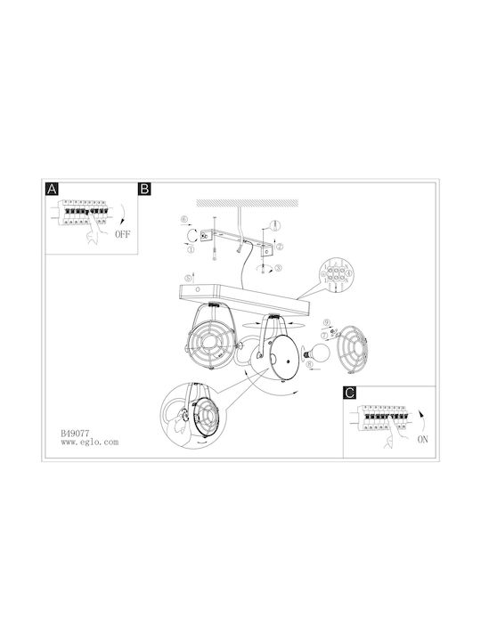 Eglo 44092 Gatebeck Spot Light 2xe14 40w 230v FSC Certified