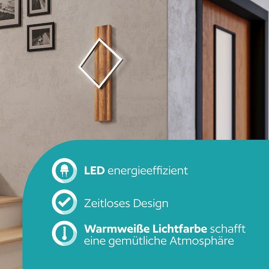 Eglo Boyal Modern Wall Lamp with Integrated LED and Warm White Light 30.5x7.5x56cm