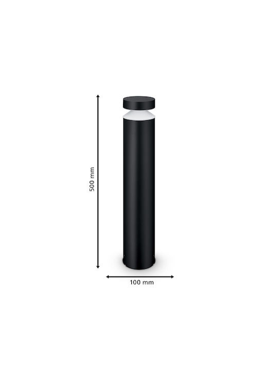 Philips Laven Outdoor Floor Lamp Small Post LED 6W with Warm White Light IP44 Black