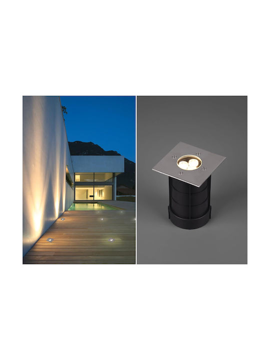 Trio Lighting Belaja Σποτ Δαπέδου LED 3W με Θερμό Λευκό Φως IP65 Ασημί