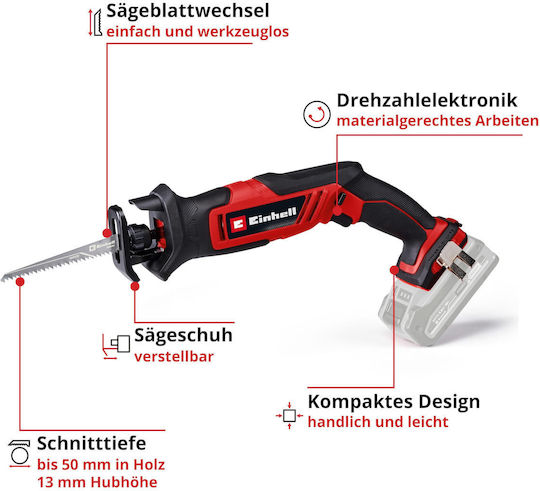 Einhell TE-AP 18/13 Li Реципрочен Трион 18 Волт Соло
