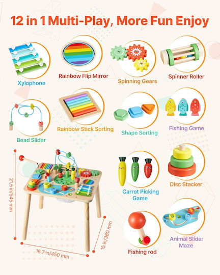 Vevor Wooden Activity Table for 6+ Months
