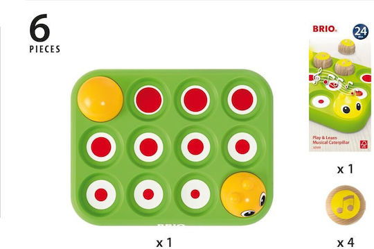 Brio Toys Βρεφικό Παιχνίδι Caterpillar από Ξύλο με Μουσική για 24+ Μηνών
