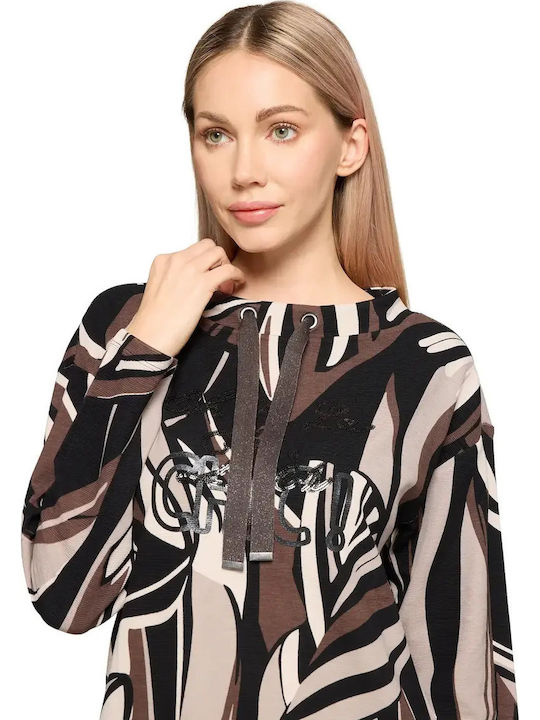 Women's Long Sleeve Sweater with V-Neck Black