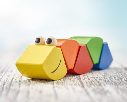 Selecta Animal Educational Game Worm made of Wood for 18++ Months