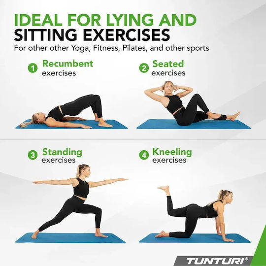 Tunturi Στρώμα Γυμναστικής Pilates Μπλε με Ιμάντα Μεταφοράς (183x61cm)