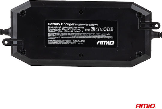 AMiO Φορτιστής Μπαταρίας Αυτοκινήτου 12/24V