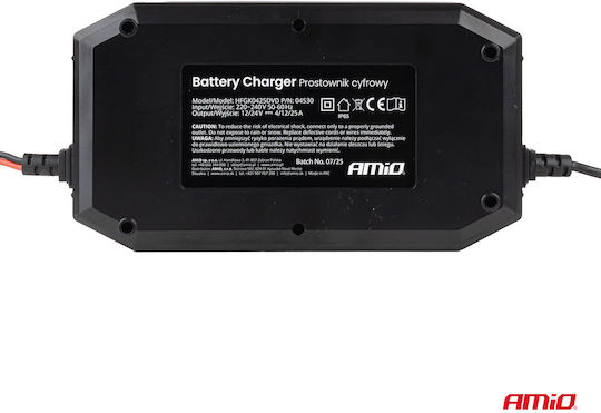 AMiO Încărcător Baterie Auto 12/24V