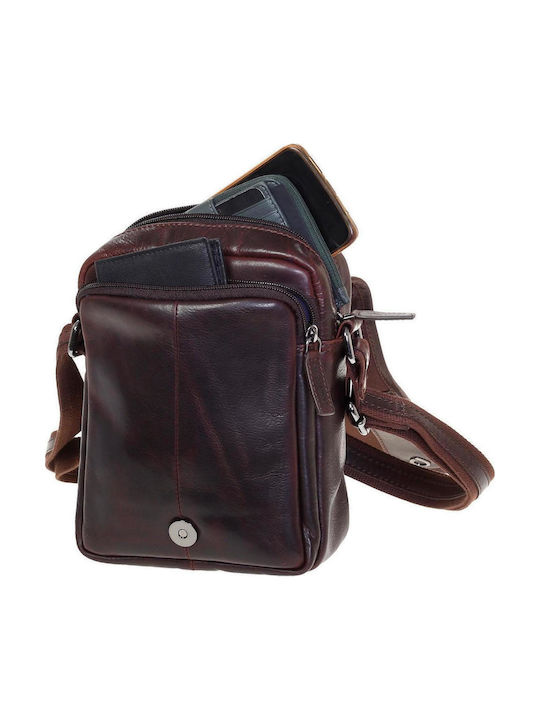 Leather Men's Shoulder / Crossbody Bag Brown