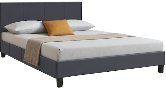 Flat Κρεβάτι Υπέρδιπλο για Στρώμα 160x200cm Μαύρο Ματ Flat Κρεβάτι Υπέρδιπλο για Στρώμα 160x200cm Μαύρο Ματ