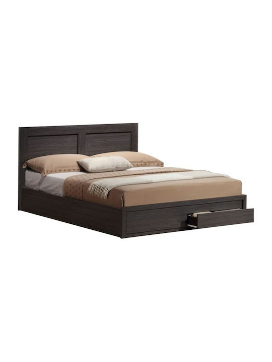 Capri Double Wooden Bed Zebrano For Mattress 160x200cm