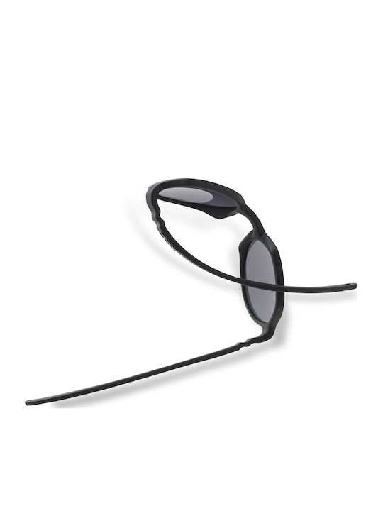 KiETLA Unbreakable Round Baby Sunglasses Black for 1-2 Years