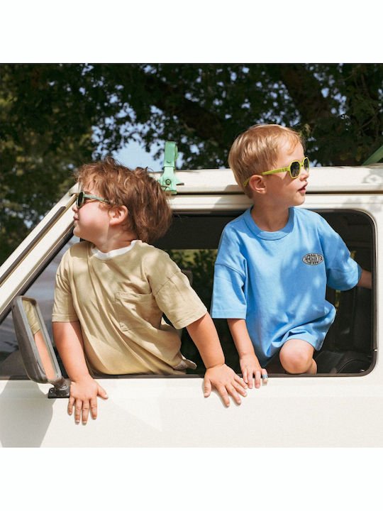 KiETLA Unbreakable Round Kids Sunglasses Green for 2-4 Years