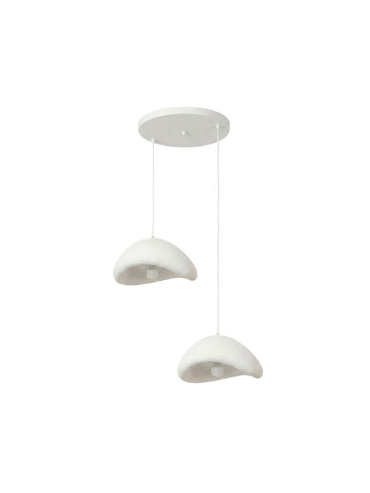Megapap Luna Pendant Ceiling Light White with E27 Socket 74x74x115cm