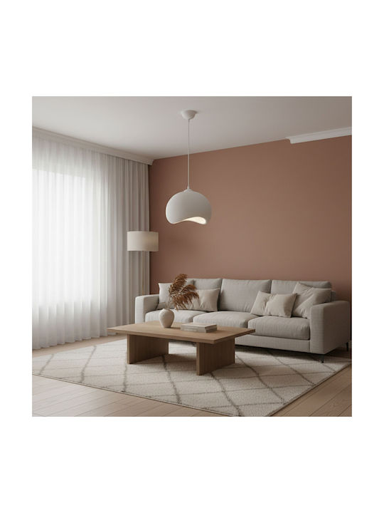 Megapap Yontu Κρεμαστό Φωτιστικό Λευκό με Ντουί E27 34x29x120εκ.