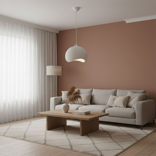 Megapap Yontu Pendant Ceiling Light White with E27 Socket 34x29x120cm