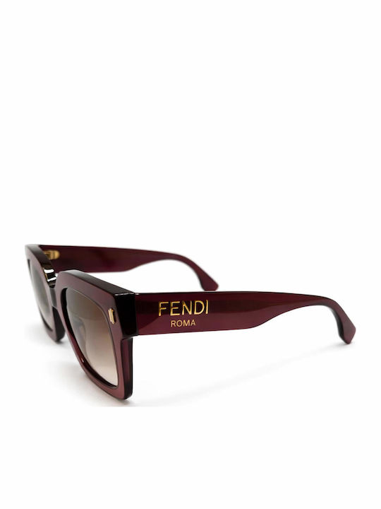 Fendi Γυναικεία Γυαλιά Ηλίου με Κόκκινο Κοκκάλινο Σκελετό και Κόκκινο Ντεγκραντέ Φακό FE-FE40101I-81F
