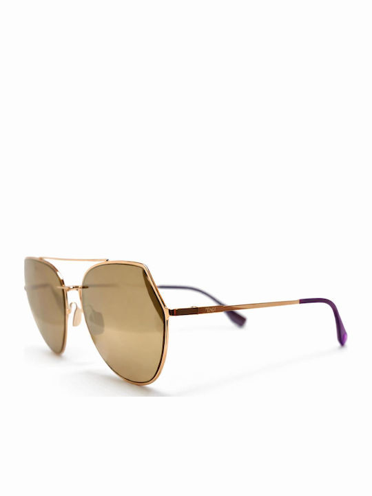 Fendi Women's Sunglasses with Gold Metallic Frame FE-0194-DDB