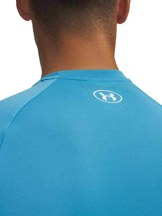Sportliche Herrenbluse Kurzarm Blau