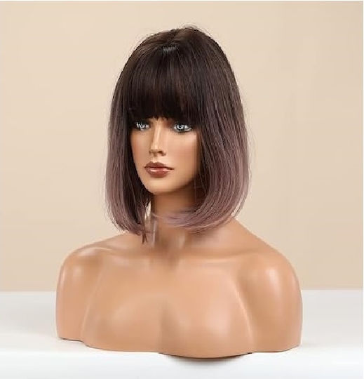 Animis Beauty Perücke Mit Synthetisches Haar In Lila Farbe 30cm