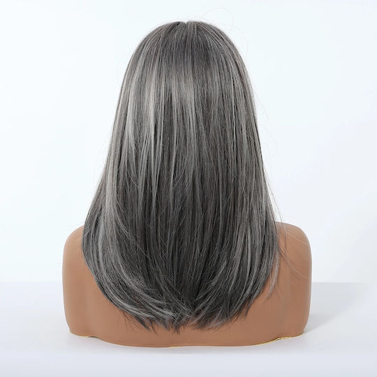 Animis Beauty Perucă cu Păr Sintetic în Culoare Gri 40cm