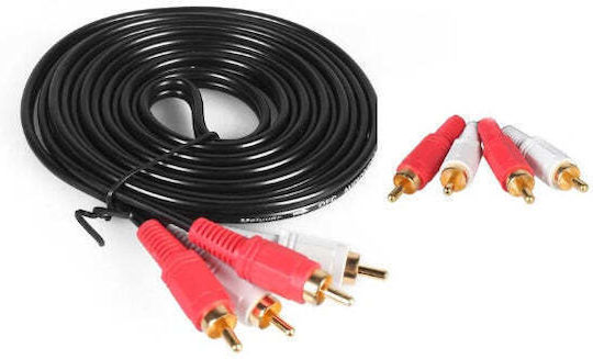 Кабел 2x RCA мъжки - 2x RCA мъжки 10м