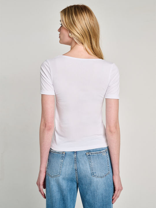 Women's Short Sleeve Blouse White 63-008.055.N0010