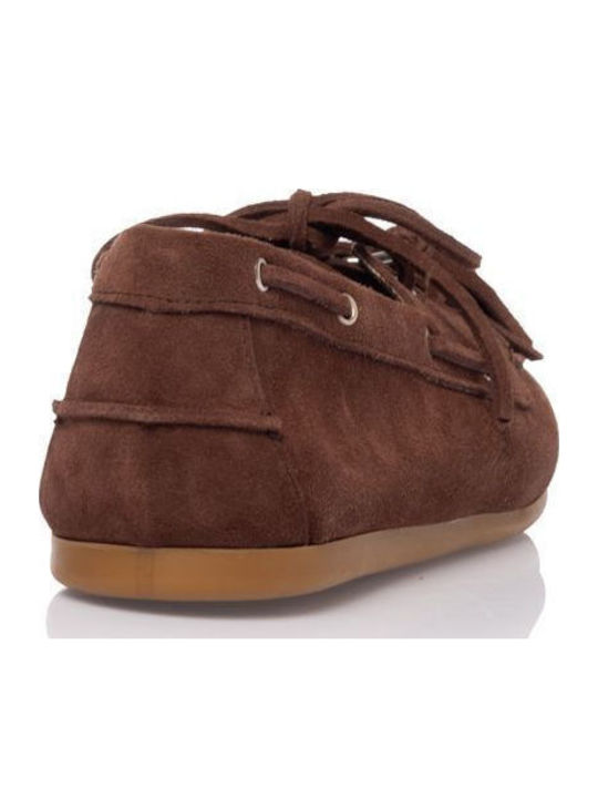 Suede Mules με Τακούνι σε Καφέ Χρώμα
