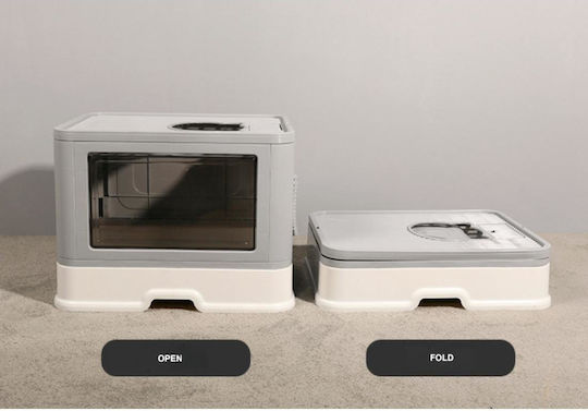 Animal Cat Toilet Closed with Filter Gray L51 x W40 x H36.5cm with Double Input