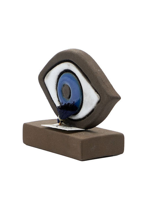 Rozos Ceramics 44-540 Επιτραπέζιo Χειροποίητo Κεραμικό Μάτι Καφέ Βάση 7χ7