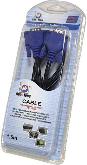Run & Teng VGA Cable VGA Male - VGA Female Black 1.5m 14159055483