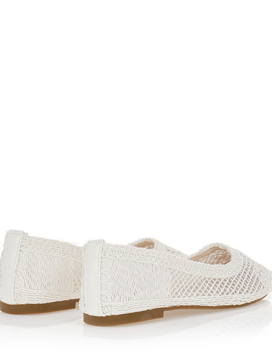 Women's Ballerina Shoes In White Colour