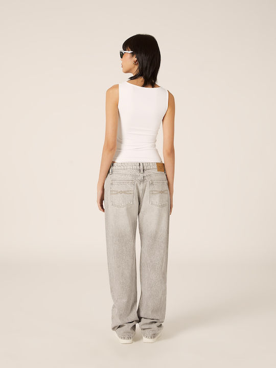 Women's Jean Pants in Straight Leg Style Gray