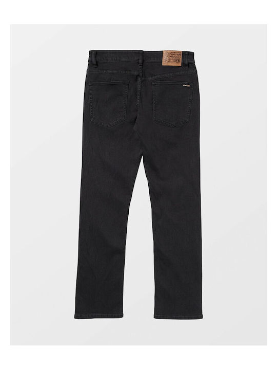 Men's Elastic Jeans Pants with Regular Straight Fit Black Out