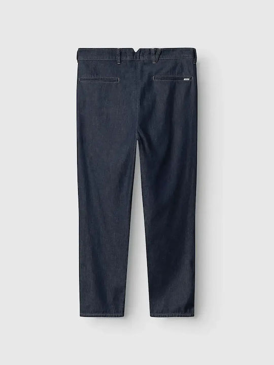 Ανδρικό Παντελόνι Τζιν Cropped με Loose Εφαρμογή Μπλε